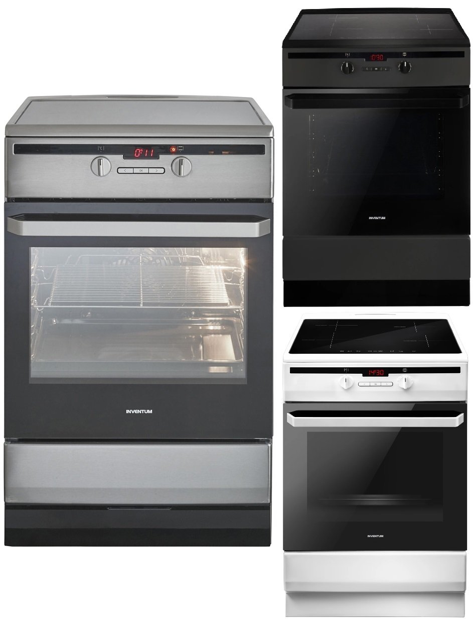 Optie Inventum 60cm compleet fornuis met oven en 4 zones inductieplaat, 85cm hoog